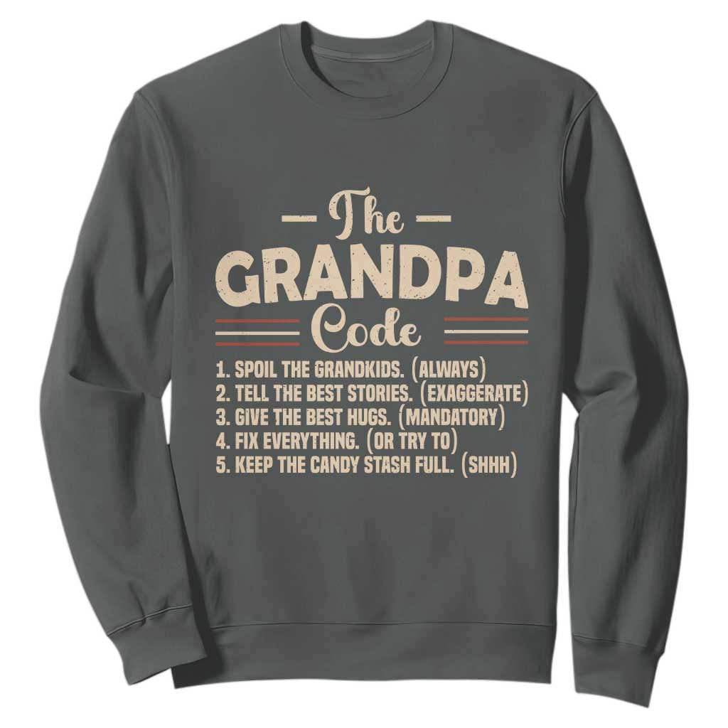 The Grandpa Code Sweatshirt Funny Granddad Rules Saying