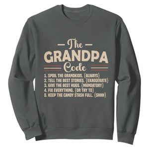 The Grandpa Code Sweatshirt Funny Granddad Rules Saying