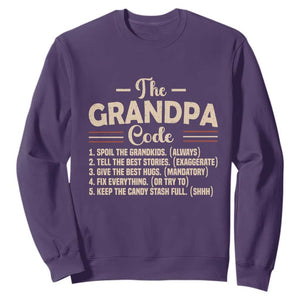 The Grandpa Code Sweatshirt Funny Granddad Rules Saying