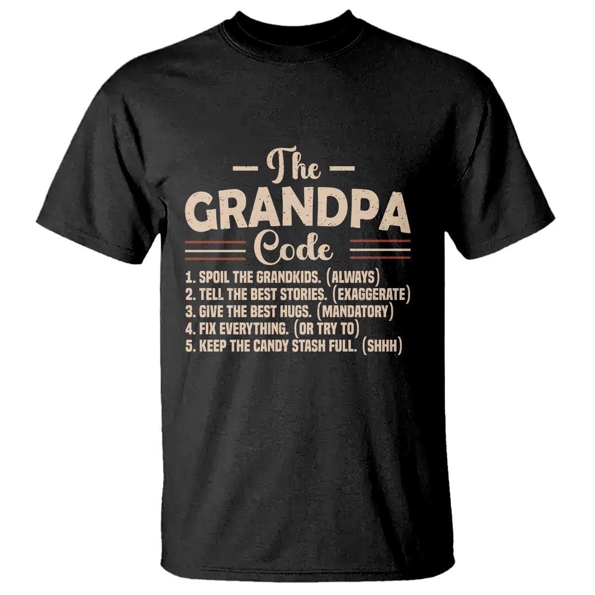 The Grandpa Code T Shirt Funny Granddad Rules Saying