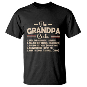 The Grandpa Code T Shirt Funny Granddad Rules Saying