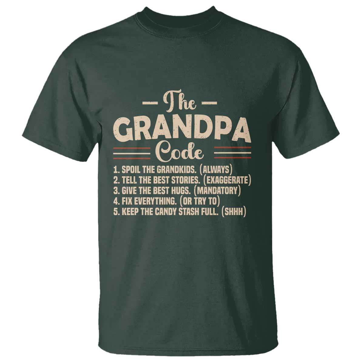 The Grandpa Code T Shirt Funny Granddad Rules Saying