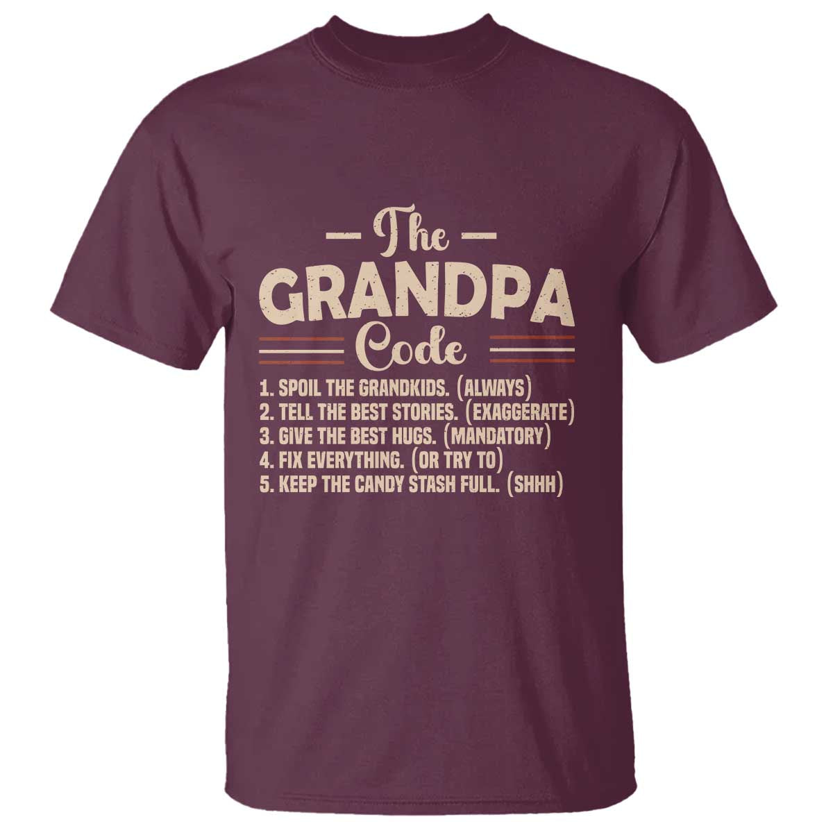 The Grandpa Code T Shirt Funny Granddad Rules Saying