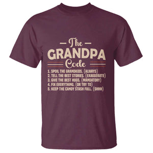The Grandpa Code T Shirt Funny Granddad Rules Saying