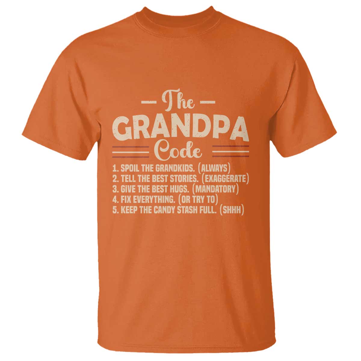 The Grandpa Code T Shirt Funny Granddad Rules Saying