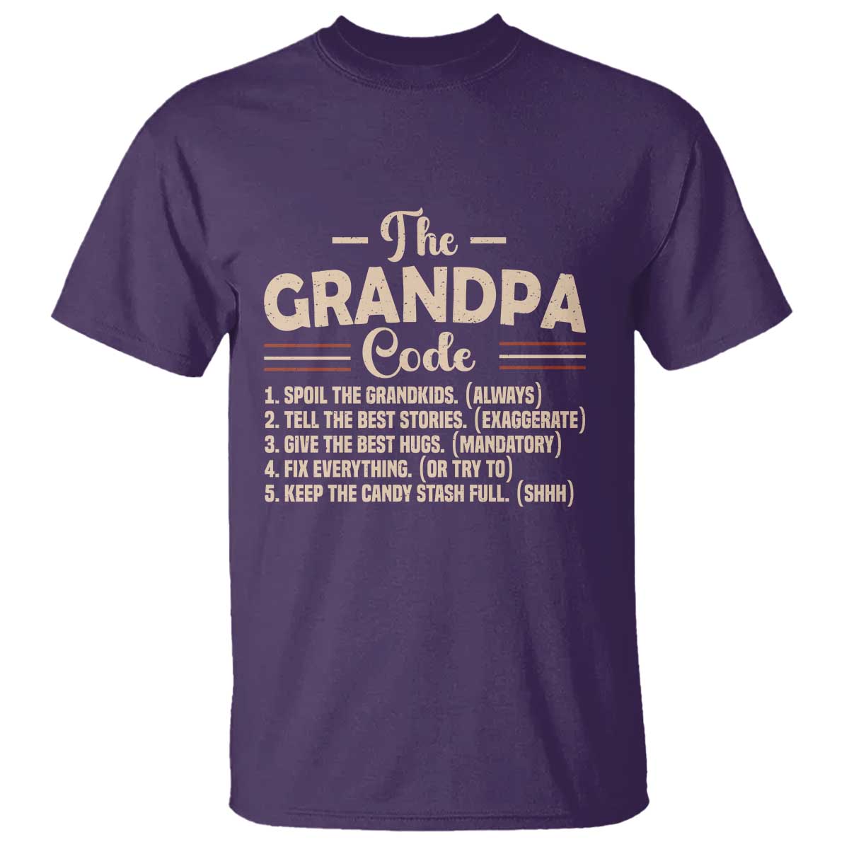 The Grandpa Code T Shirt Funny Granddad Rules Saying