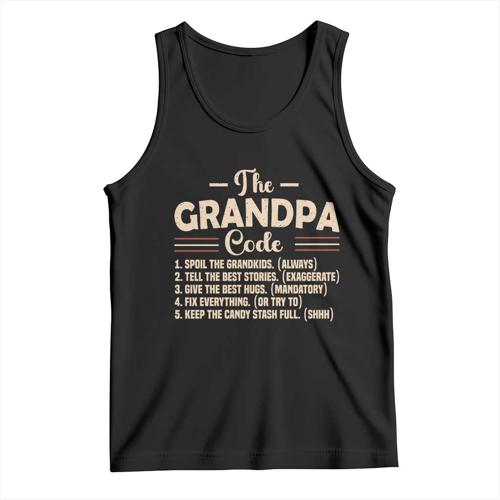 The Grandpa Code Tank Top Funny Granddad Rules Saying