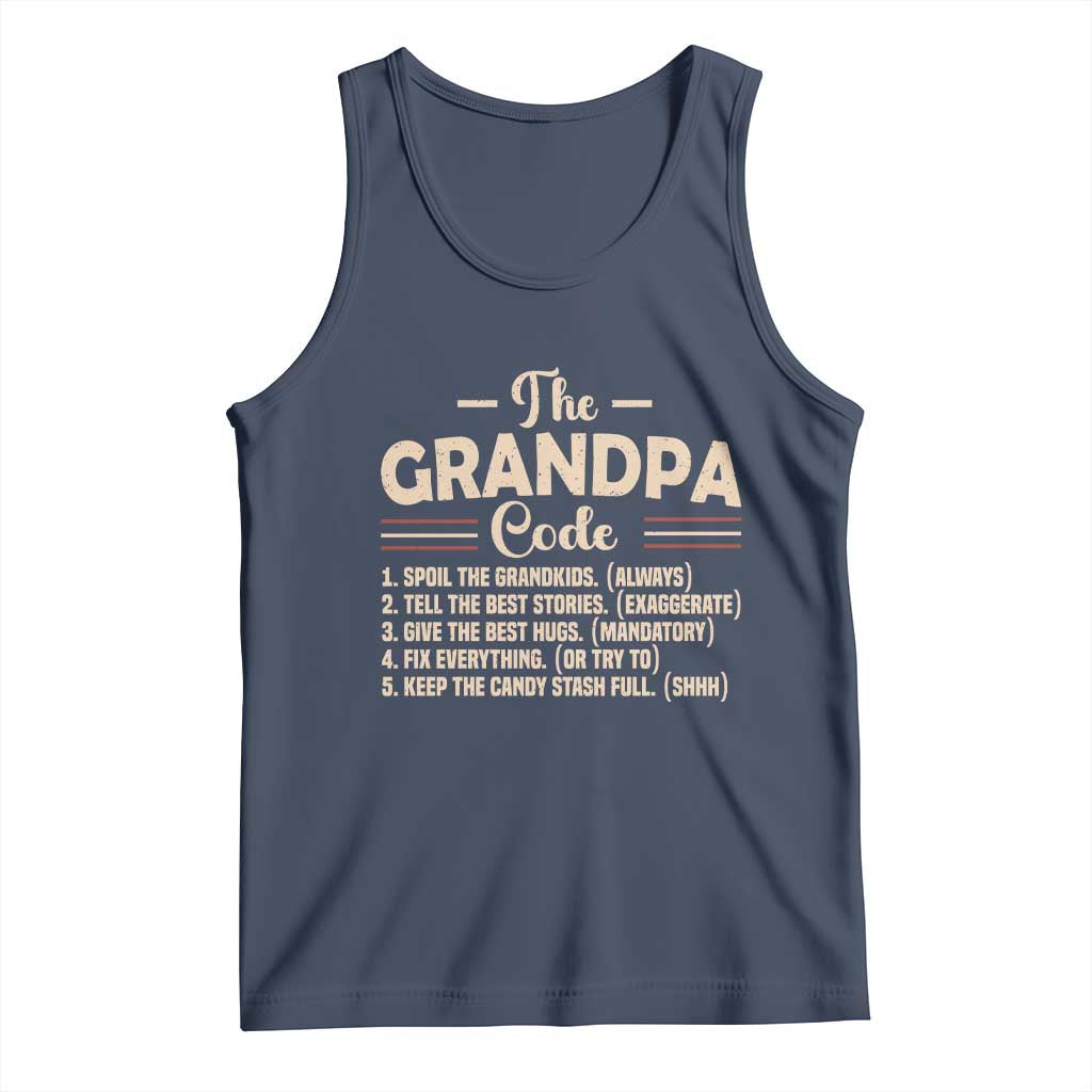 The Grandpa Code Tank Top Funny Granddad Rules Saying