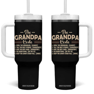 The Grandpa Code Tumbler With Handle Funny Granddad Rules Saying
