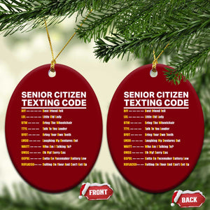 Senior Citizen Texting Code Ceramic Ornament Funny Acronyms For Older Adults