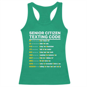 Senior Citizen Texting Code Racerback Tank Top Funny Acronyms For Older Adults