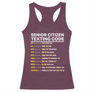 Senior Citizen Texting Code Racerback Tank Top Funny Acronyms For Older Adults