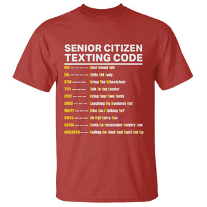 Senior Citizen Texting Code T Shirt Funny Acronyms For Older Adults
