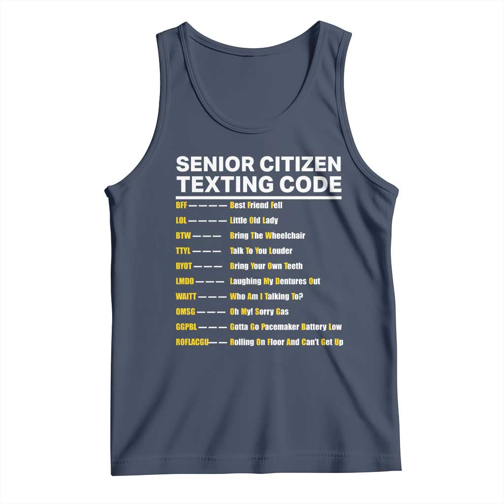 Senior Citizen Texting Code Tank Top Funny Acronyms For Older Adults