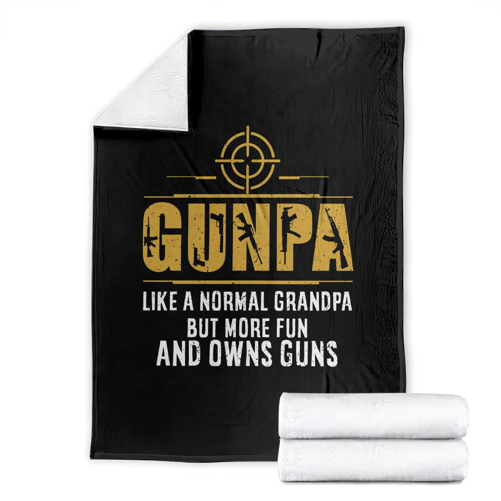 Vintage Gunpa Throw Blanket Like A Normal Grandpa But More Fun And Owns Guns