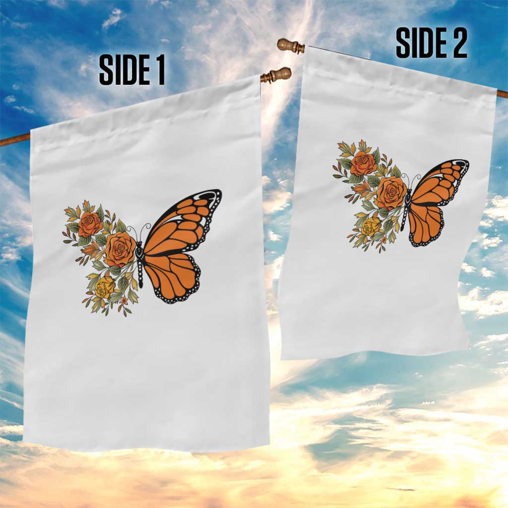 Floral Monarch Butterfly Botanical Garden Flag Nature Lover Gift