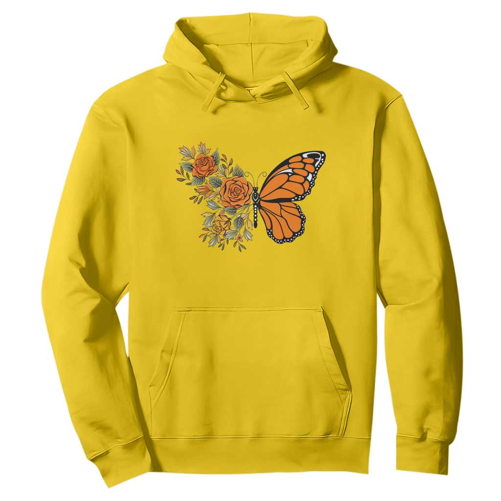 Floral Monarch Butterfly Botanical Hoodie Nature Lover Gift