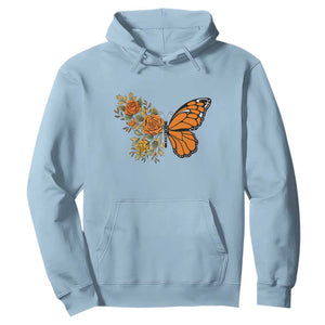 Floral Monarch Butterfly Botanical Hoodie Nature Lover Gift
