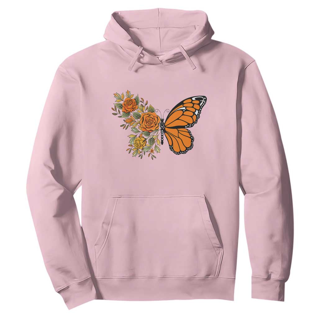 Floral Monarch Butterfly Botanical Hoodie Nature Lover Gift