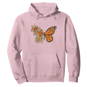 Floral Monarch Butterfly Botanical Hoodie Nature Lover Gift
