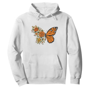 Floral Monarch Butterfly Botanical Hoodie Nature Lover Gift