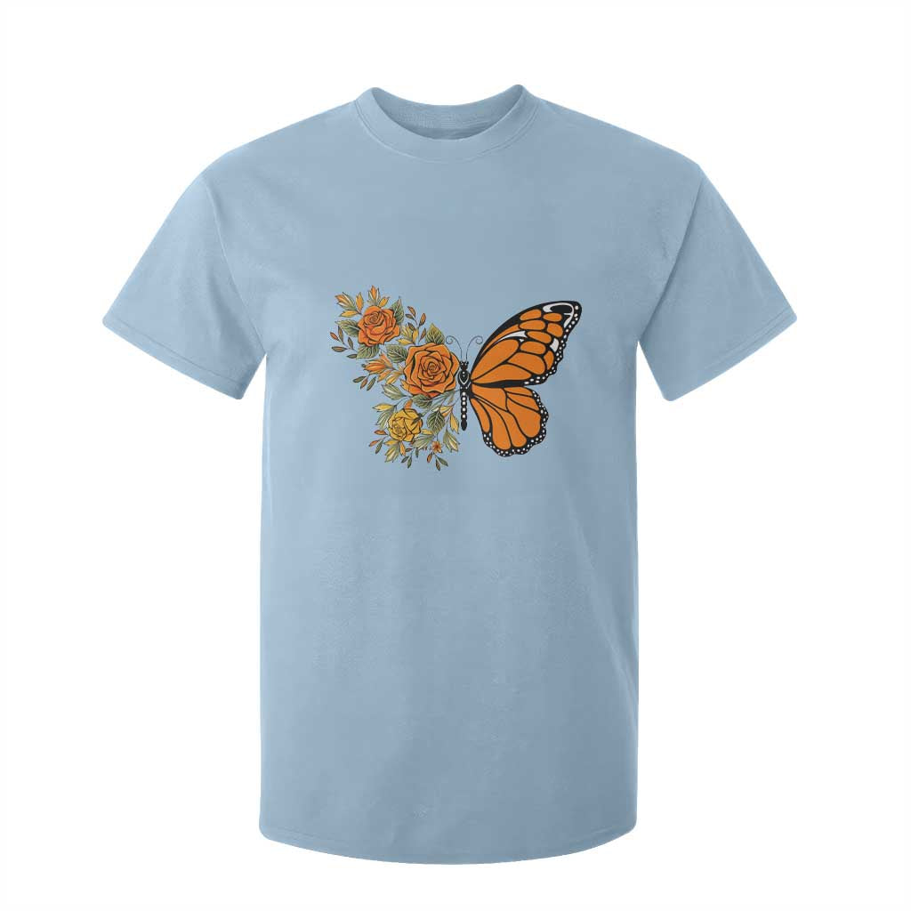 Floral Monarch Butterfly Botanical T Shirt For Kid Nature Lover Gift