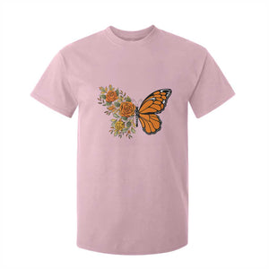 Floral Monarch Butterfly Botanical T Shirt For Kid Nature Lover Gift