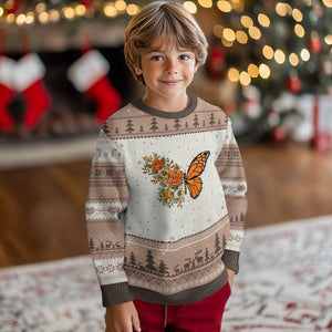 Floral Monarch Butterfly Botanical Ugly Christmas Sweater Nature Lover Gift