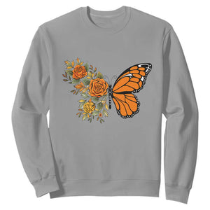 Floral Monarch Butterfly Botanical Sweatshirt Nature Lover Gift
