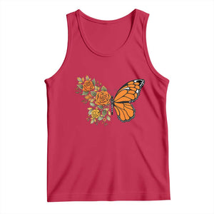 Floral Monarch Butterfly Botanical Tank Top Nature Lover Gift