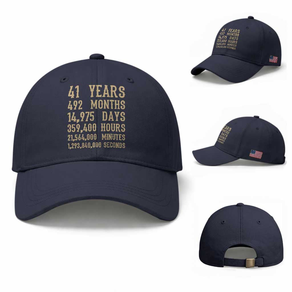Vintage 41st Milestone Birthday Baseball Cap 41 Years Of Being Awesome