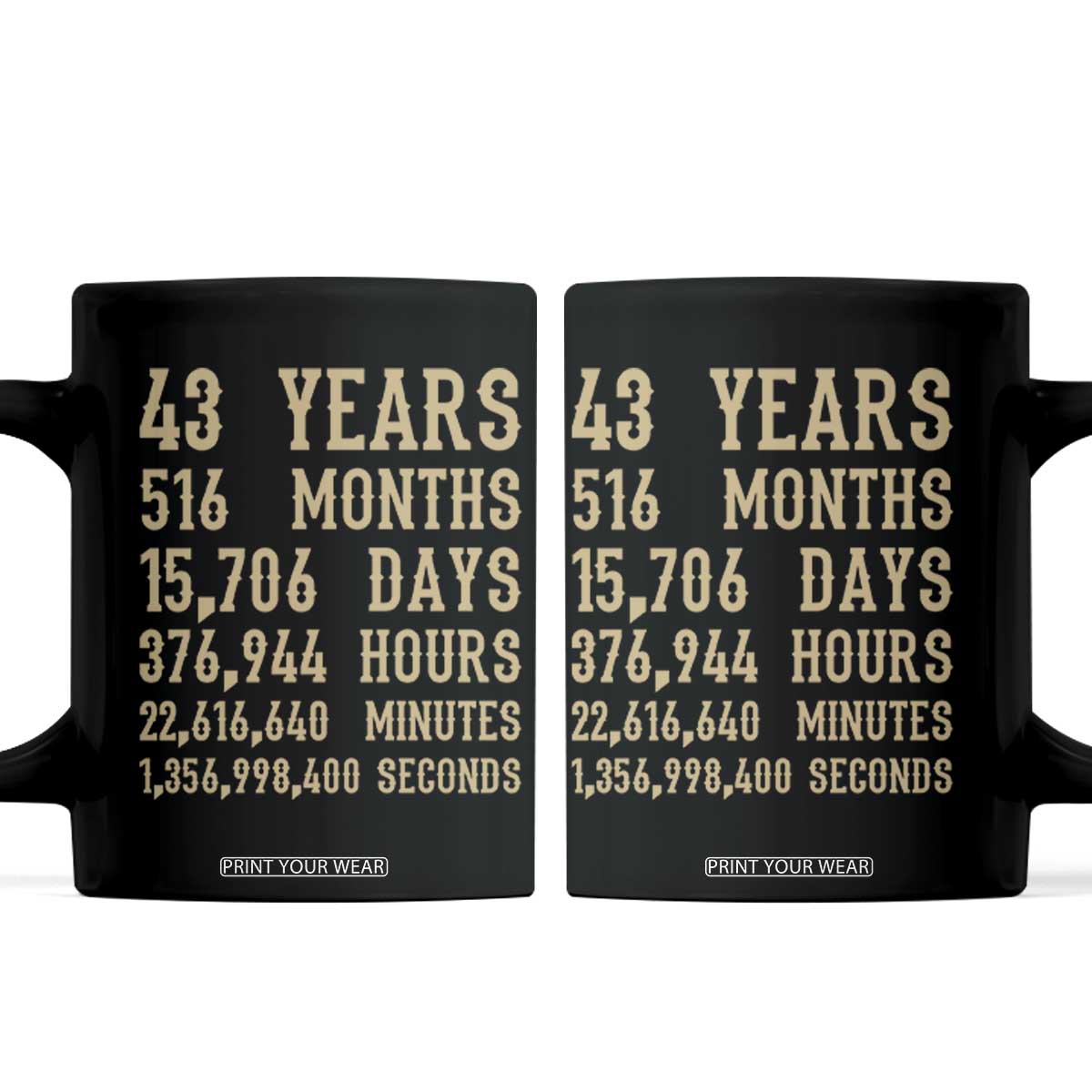 Vintage 43rd Milestone Birthday Coffee Mug 43 Years Of Being Awesome