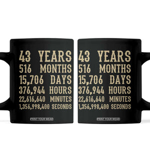 Vintage 43rd Milestone Birthday Coffee Mug 43 Years Of Being Awesome