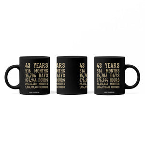 Vintage 43rd Milestone Birthday Coffee Mug 43 Years Of Being Awesome