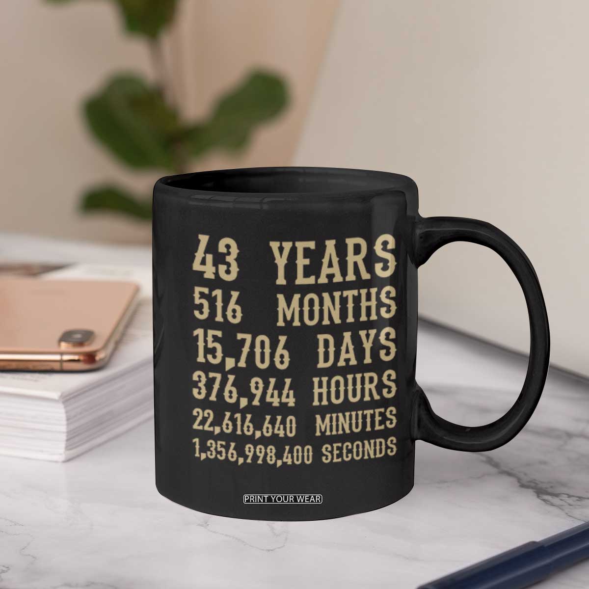 Vintage 43rd Milestone Birthday Coffee Mug 43 Years Of Being Awesome