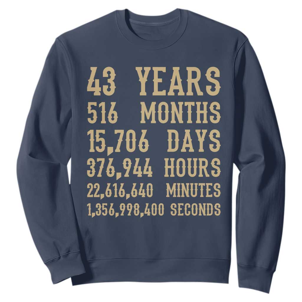 Vintage 43rd Milestone Birthday Sweatshirt 43 Years Of Being Awesome