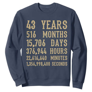 Vintage 43rd Milestone Birthday Sweatshirt 43 Years Of Being Awesome