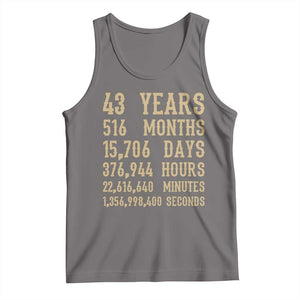 Vintage 43rd Milestone Birthday Tank Top 43 Years Of Being Awesome