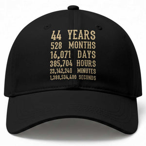 Vintage 44th Milestone Birthday Baseball Cap 44 Years Of Being Awesome