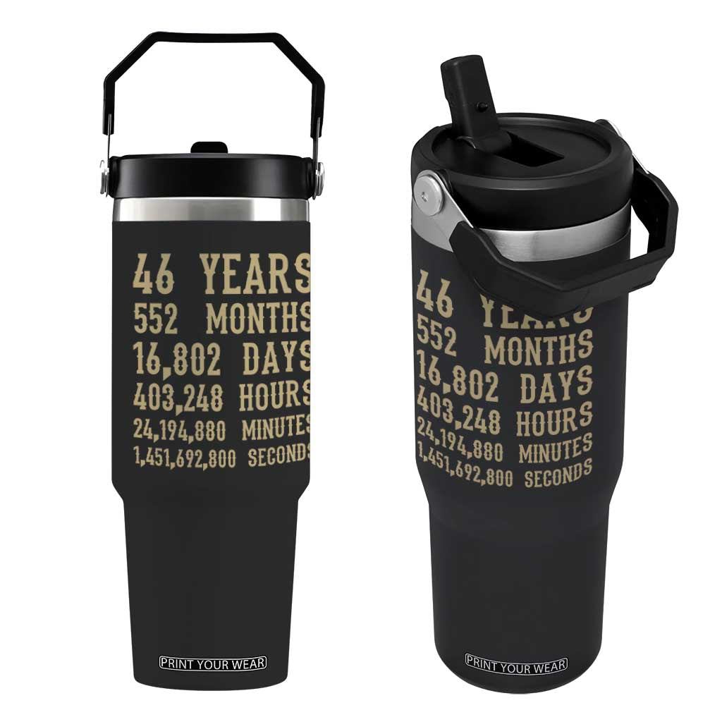 Vintage 46th Milestone Birthday Flip Straw Tumbler 46 Years Of Being Awesome