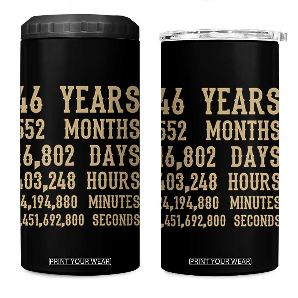 Vintage 46th Milestone Birthday 4 in 1 Can Cooler Tumbler 46 Years Of Being Awesome