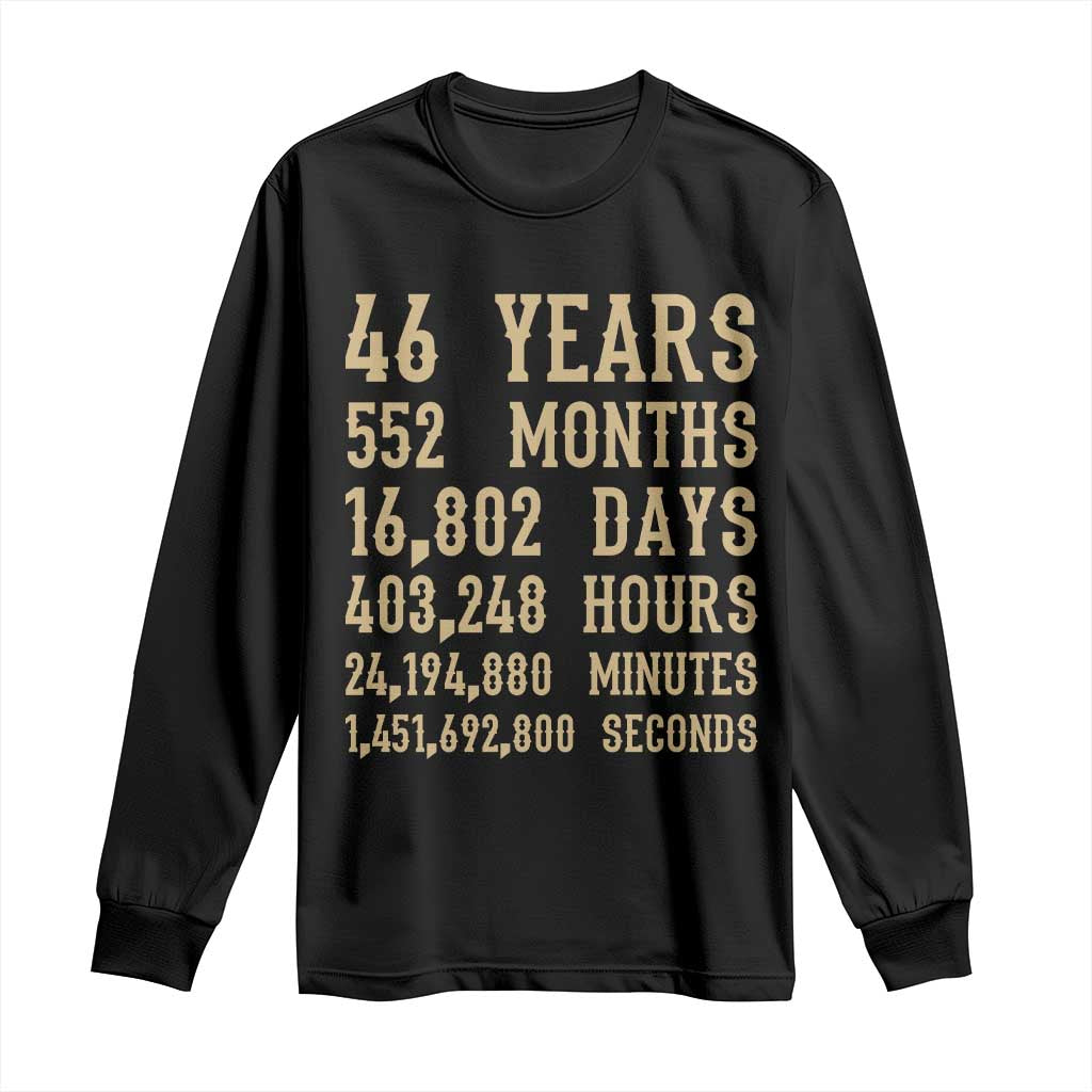 Vintage 46th Milestone Birthday Long Sleeve Shirt 46 Years Of Being Awesome