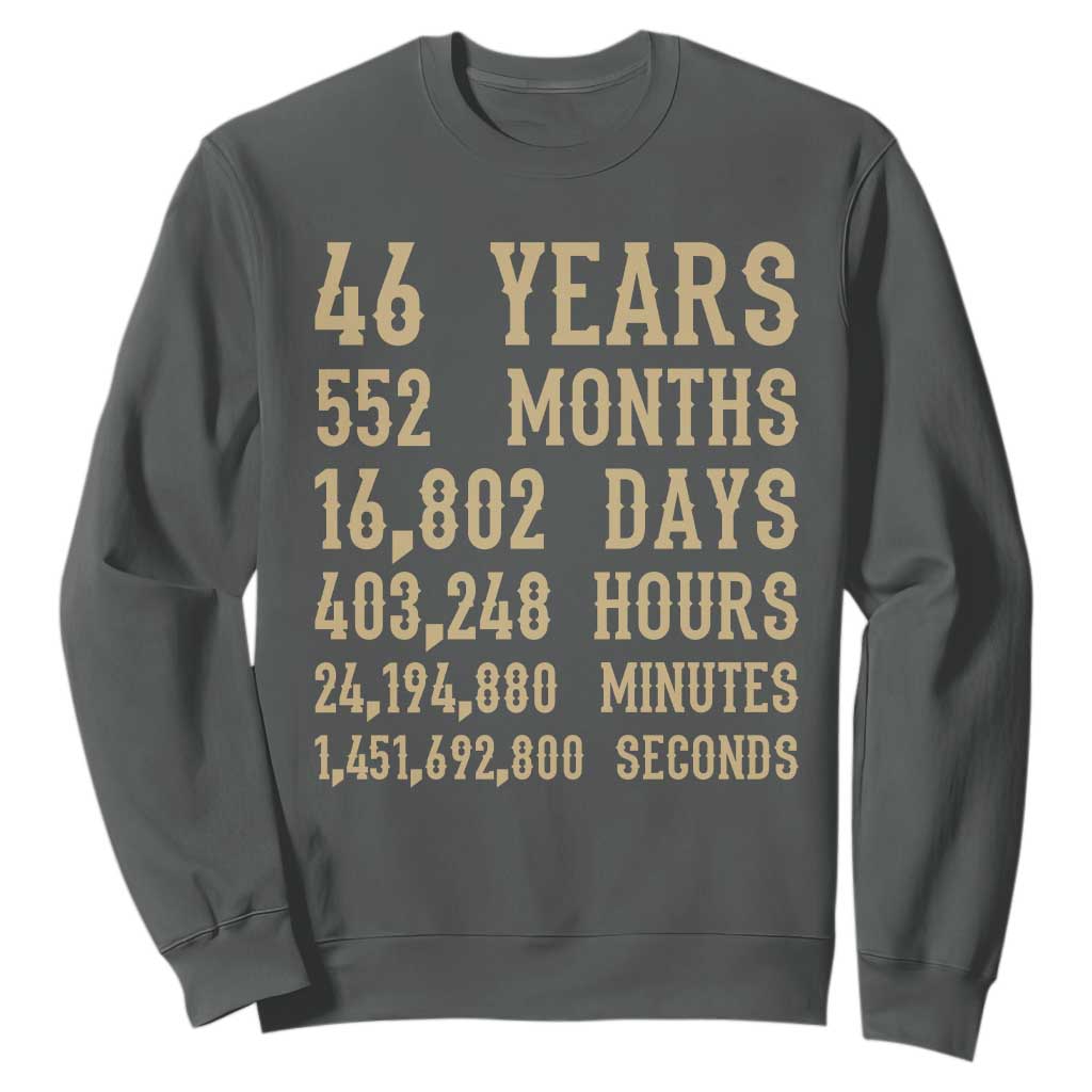Vintage 46th Milestone Birthday Sweatshirt 46 Years Of Being Awesome