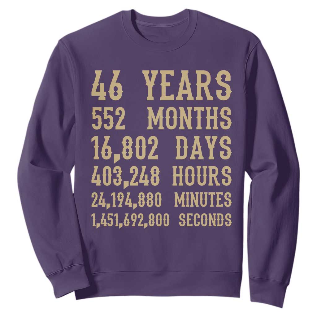 Vintage 46th Milestone Birthday Sweatshirt 46 Years Of Being Awesome