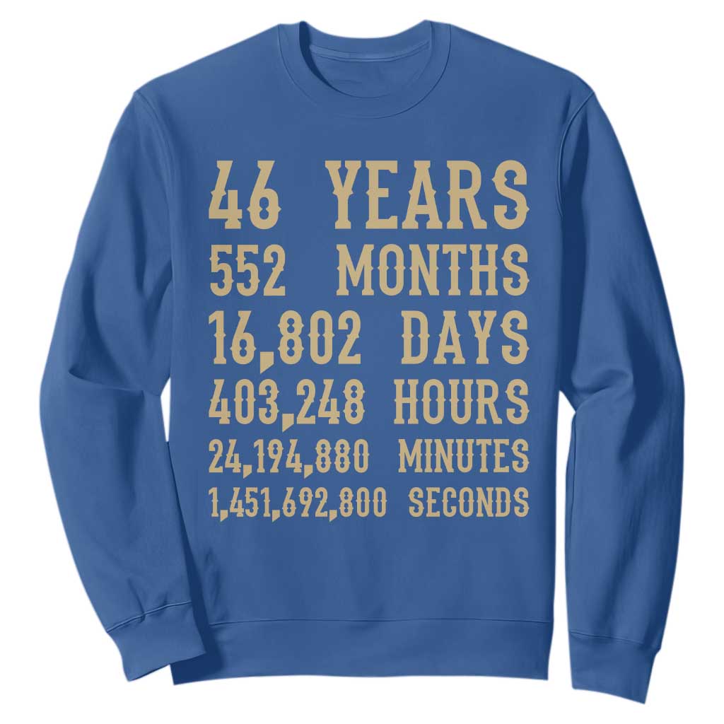 Vintage 46th Milestone Birthday Sweatshirt 46 Years Of Being Awesome