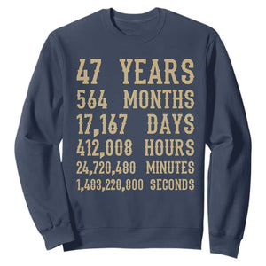 Vintage 47th Milestone Birthday Sweatshirt 47 Years Of Being Awesome