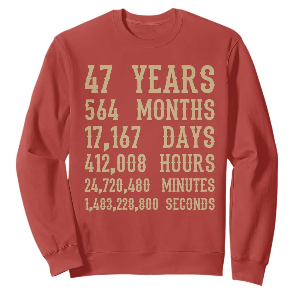 Vintage 47th Milestone Birthday Sweatshirt 47 Years Of Being Awesome