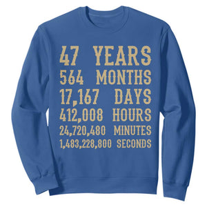 Vintage 47th Milestone Birthday Sweatshirt 47 Years Of Being Awesome