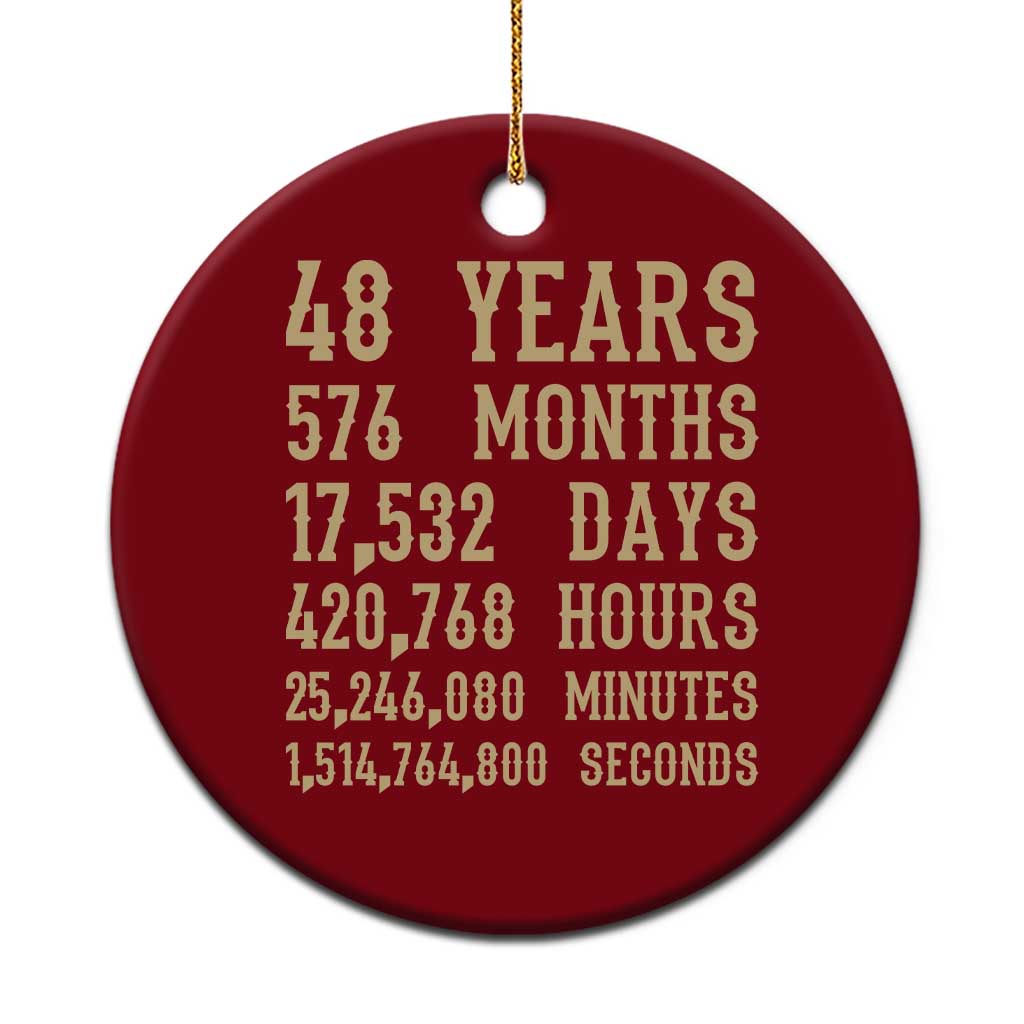 Vintage 48th Milestone Birthday Ceramic Ornament 48 Years Of Being Awesome