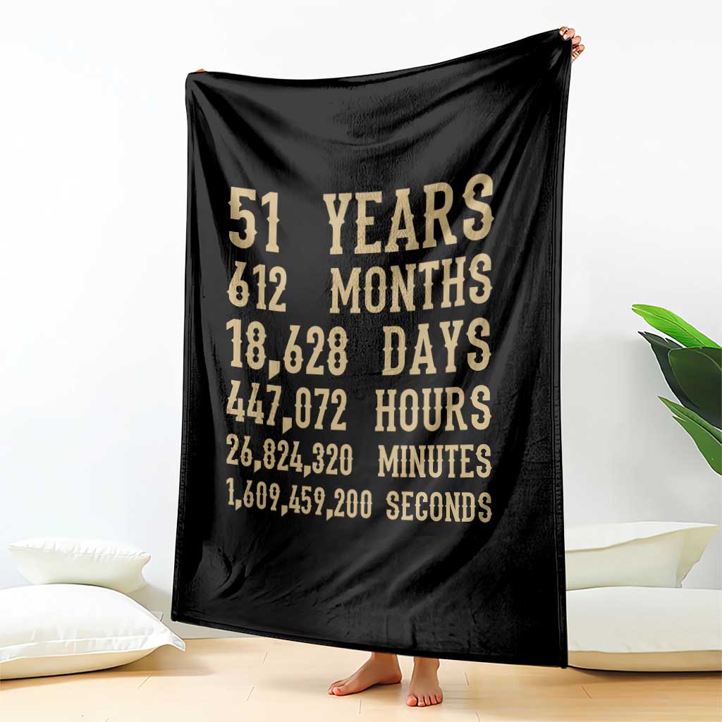 Vintage 51st Milestone Birthday Throw Blanket 51 Years Of Being Awesome